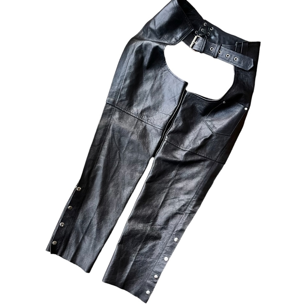 AK Adnan Genuine Leather Women’s Gently Used Sz Small Motorcycle Leather Chaps